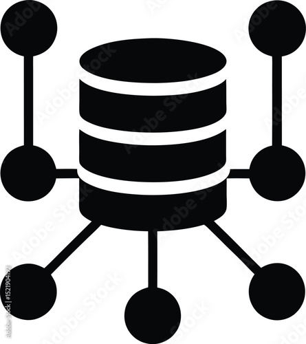 database icon with network nodes