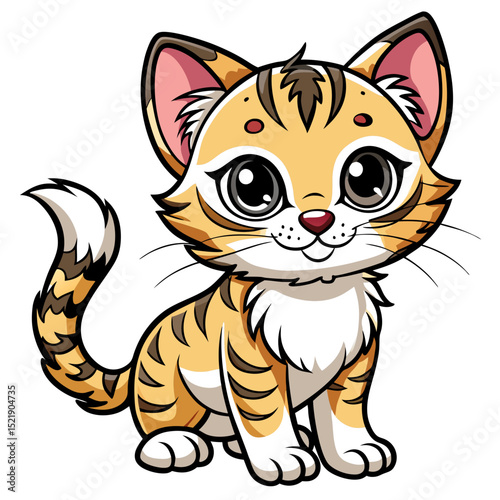 Cute Baby Cat Vector – Kitten Illustration for Kids and Crafters