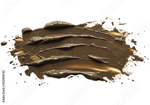 Textured Brown Mud Mask Swatch on Black Background Perfect for Beauty Product Mockups and Skincare Advertising Close Up Shot