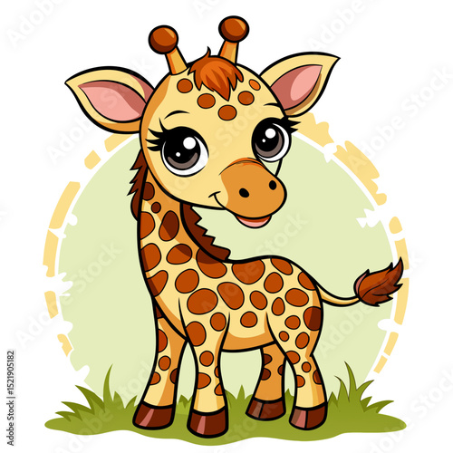 Cute Baby Giraffe Vector – Jungle Animal Illustration for Kids