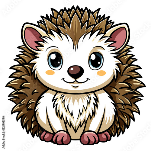 Cute Baby Hedgehog Vector – Jungle Animal Illustration for Kids