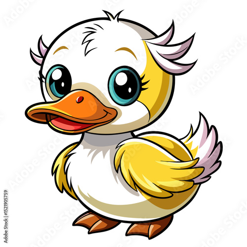 Cute Baby Duck Vector – Farm Animal Illustration for Kids and Crafters