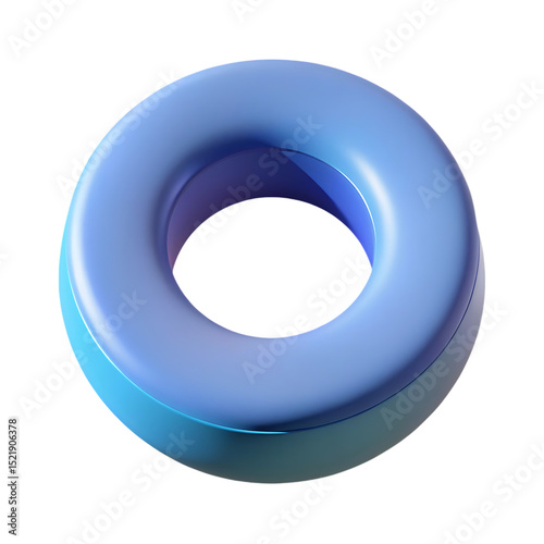 Abstract blue torus shape isolated on transparent background