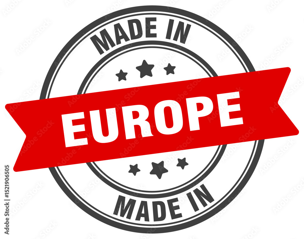 Fototapeta premium Made in europe round sign. Made in europe stamp.