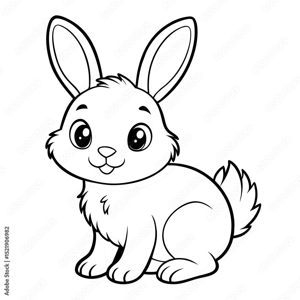 Fototapeta premium Cute Baby Rabbit Vector – Farm Animal Illustration for Kids