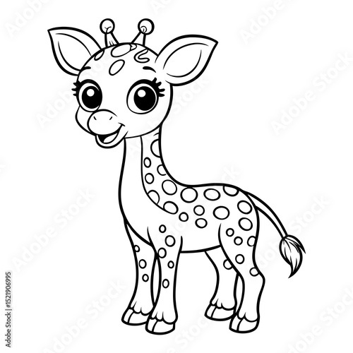Cute Baby Giraffe Vector – Jungle Animal Illustration for Kids and Crafters