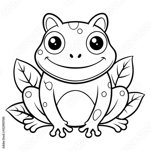 Cute Baby Frog Vector – Amphibian Animal Illustration for Kids and Crafters