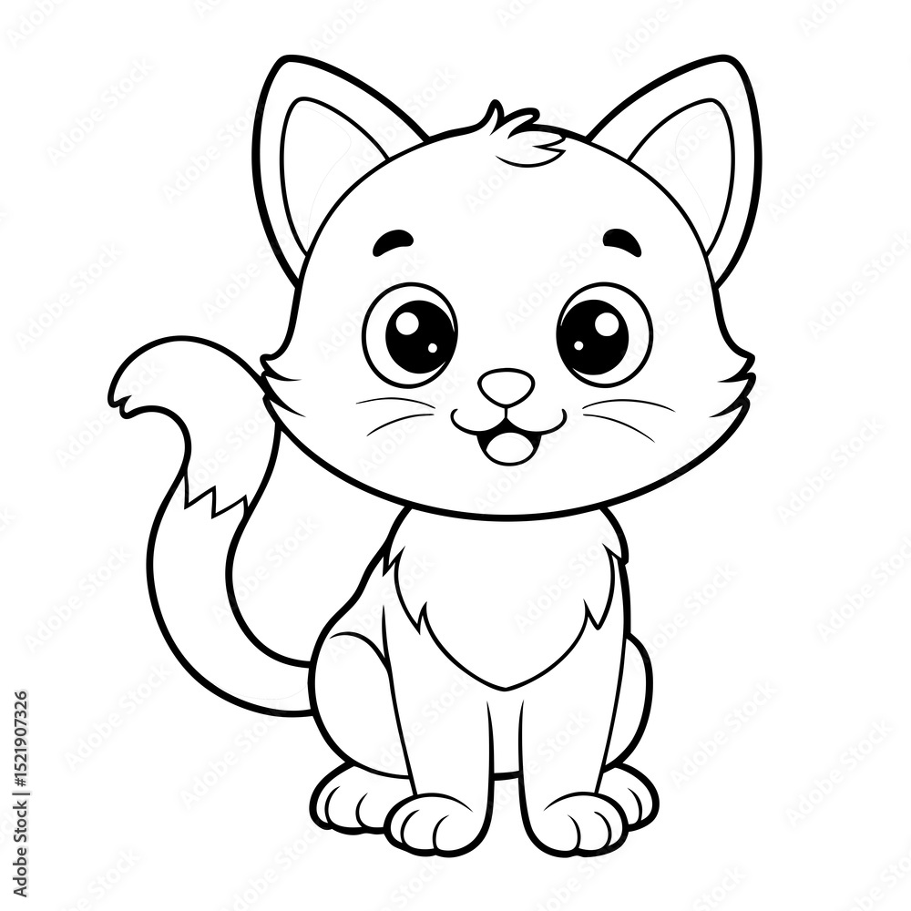 Fototapeta premium Cute Baby Cat Vector – Kitten Illustration for Kids and Crafters