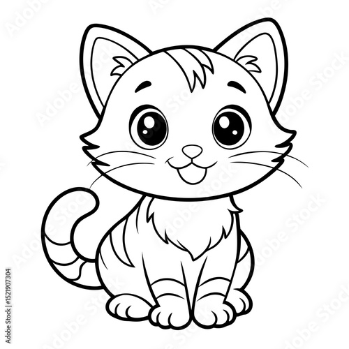 Cute Baby Cat Vector – Kitten Illustration for Kids and Crafters