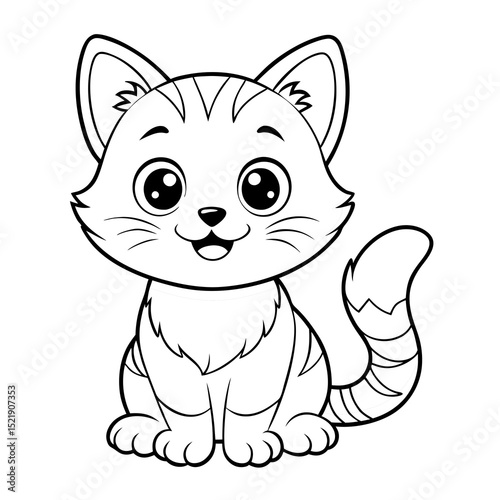 Cute Baby Cat Vector – Kitten Illustration for Kids and Crafters