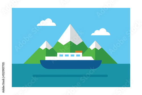 vector illustration of a ship