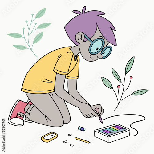 Young Artist Creative Kid Painting