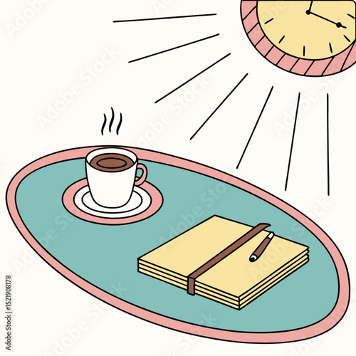 Morning Routine Illustration Coffee