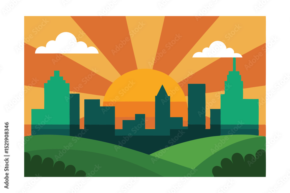 Fototapeta premium vector illustration of city