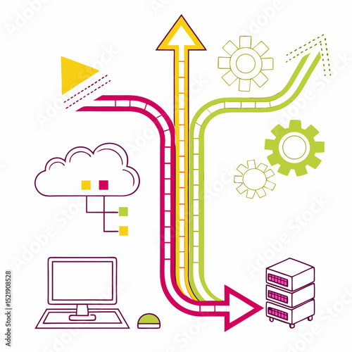 Cloud Computing Data Flow Tech Infrastructure Modernization