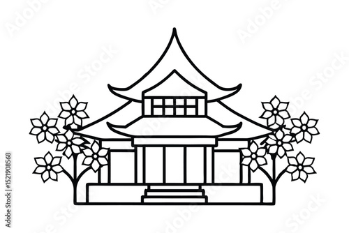 vector illustration of a temple