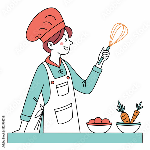 Happy Chef Preparing Meal