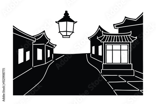 silhouette of a castle in the night