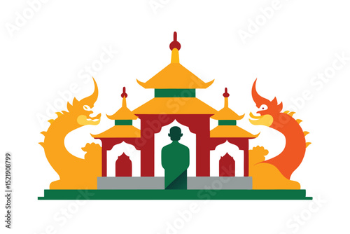 vector illustration of a temple