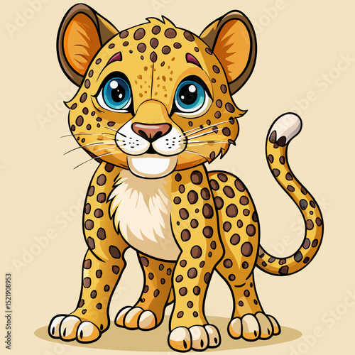 Adorable Cheetah Cub Illustration
