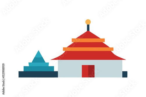  temple icons on a white background