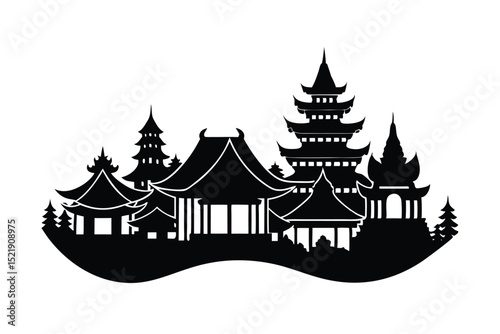 chinese temple vector illustration