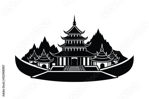 chinese temple vector illustration