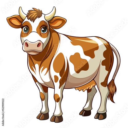 Cute Cow Vector – Farm Animal Illustration for Kids, Crafts, and Country Decor