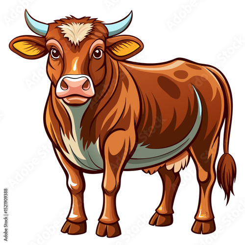 Cute Cow Vector – Farm Animal Illustration for Kids, Crafts, and Country Decor