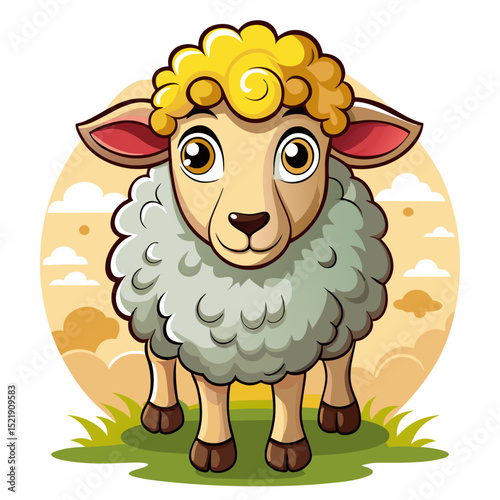 Cute Sheep Vector – Farm Animal Illustration for Kids, Crafts, and Country Decor