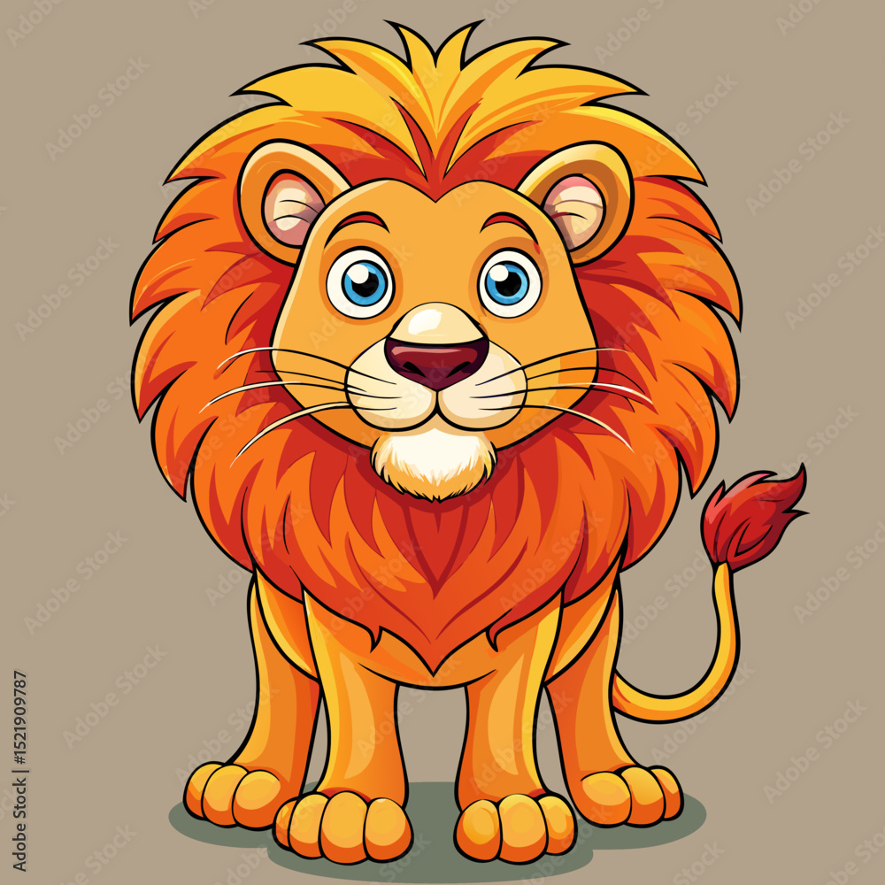 Obraz premium Cute Cartoon Lion Illustration