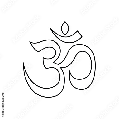 Om symbol one line drawing spiritual hindu yoga meditation
