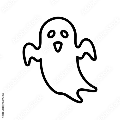 Elegant black silhouette ghost design element perfect for logo creation branding projects and stylish graphic design applications offering scalability and adaptability.