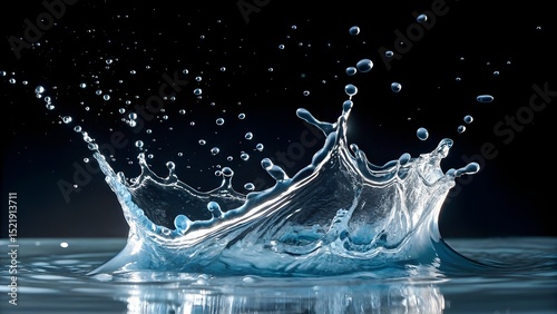 water splash isolated on black