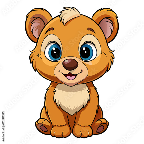 Cute Baby Bear Vector – Jungle Animal Illustration for Kids