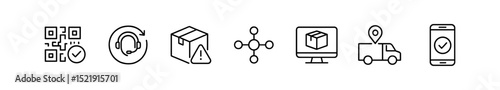 Logistics and shipping line icon set. package, delivery, tracking linear collection