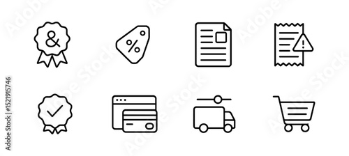 Shopping, e-commerce outline icon set. retail, payment, delivery outline icons collection