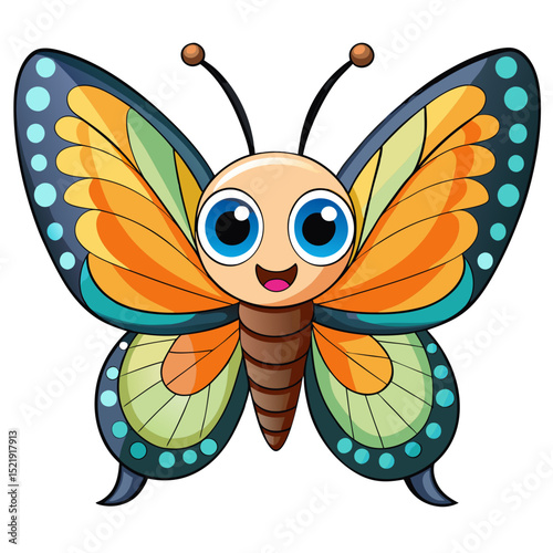 Cute Baby Butterfly Vector – Jungle Animal Illustration for Kids