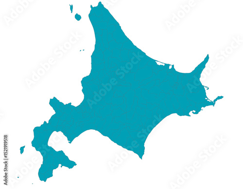 北海道　日本　地図　グリーン　イラスト