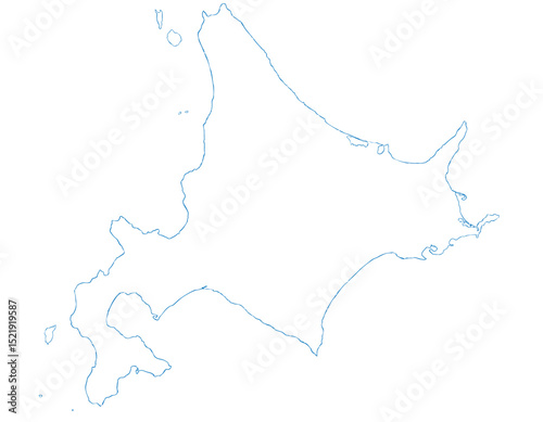 北海道　日本　地図　白　イラスト