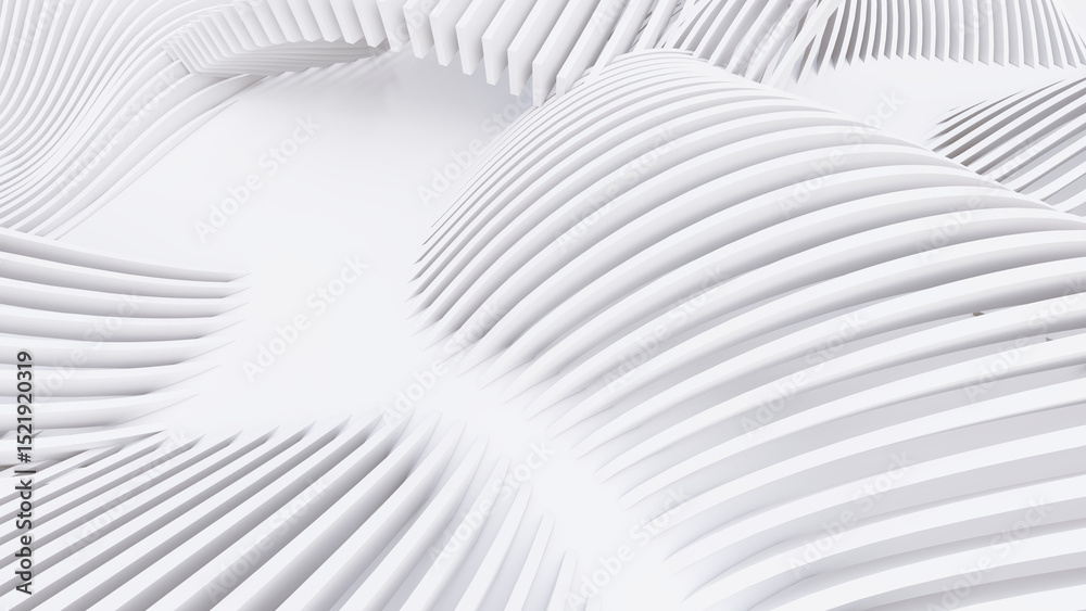 Naklejka premium Abstract Curved Shapes. White Circular Background.