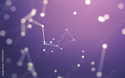 Fototapeta Naklejka Na Ścianę i Meble -  Abstract background. Molecules technology with polygonal shapes, connecting dots and lines. Connection structure. Big data visualization.
