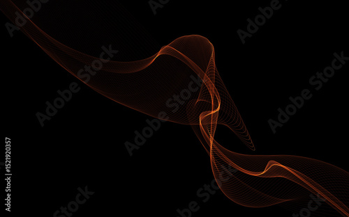 Dark abstract background with a glowing abstract waves