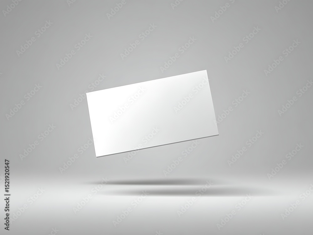 Floating Blank Card Mockup on Gray Background for Design Floating Blank Card Mockup on Gray Background for Design
