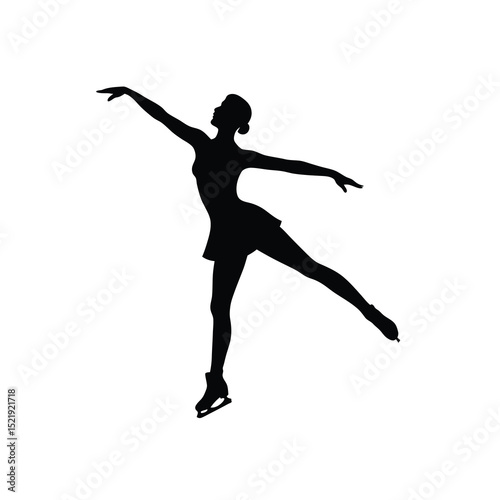 Figure Skater Spin Vector Illustration