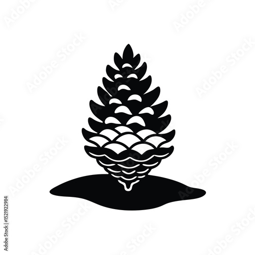 Pine Cone Forest Vector Silhouette