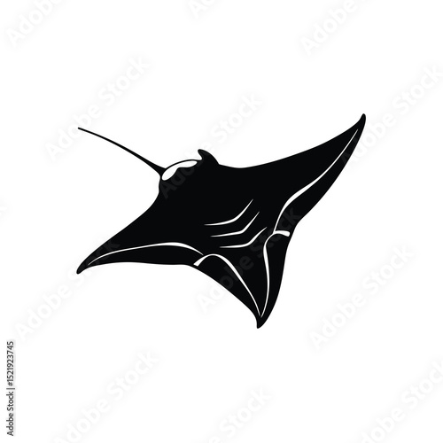 Manta Ray Ocean Vector Silhouette
