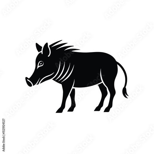 Warthog Savanna Vector Illustration