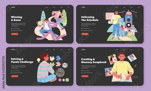 Vector Illustrations of Games and Activities Scenes
