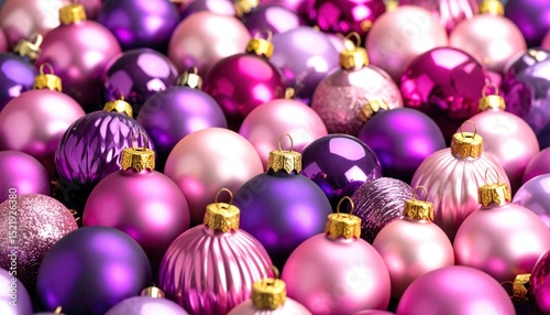 Charming Violet and Rose Christmas Baubles Delightful Holiday Ambiance